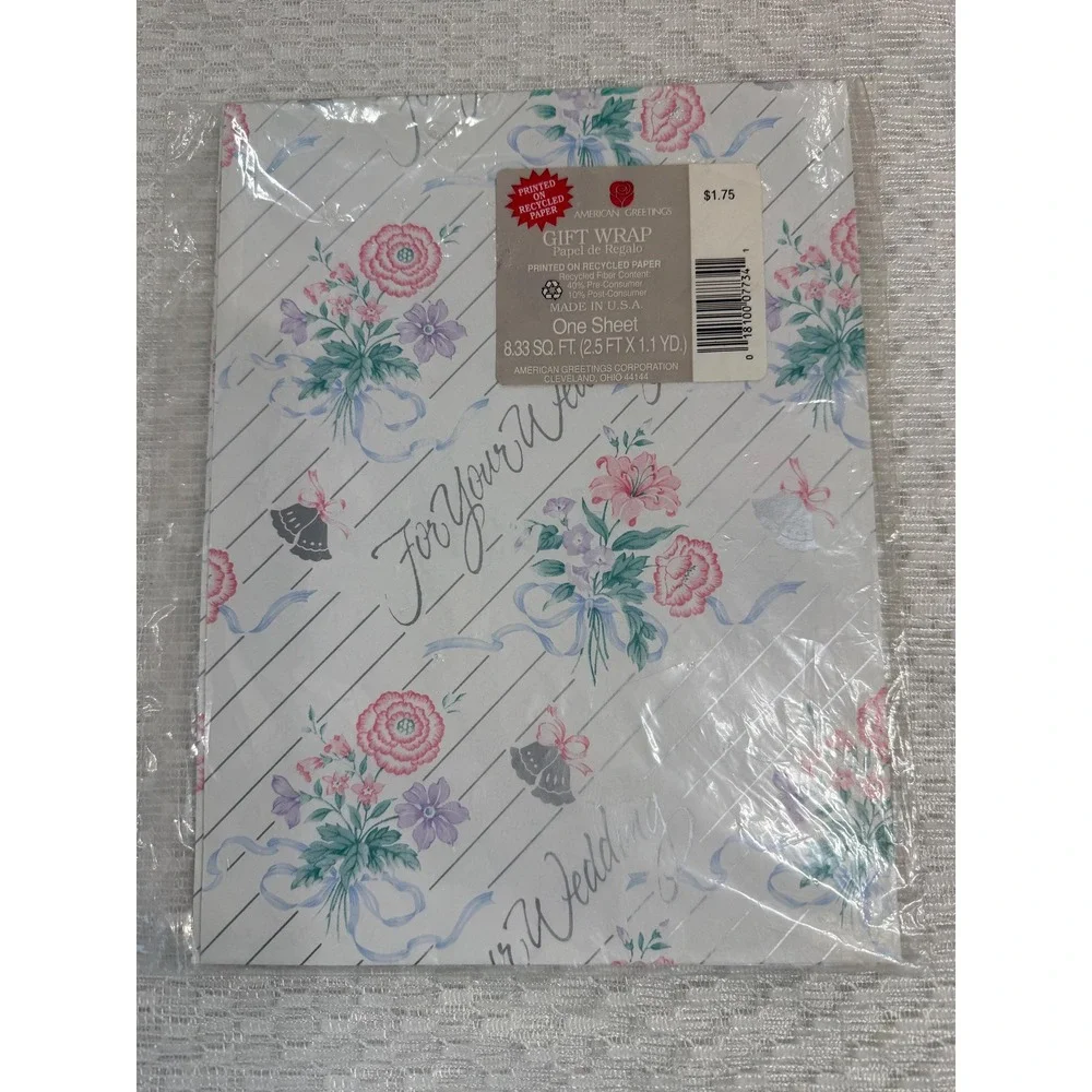 Vintage Wrapping Paper Lot - retro Wedding, Anniversary, Bridal Shower